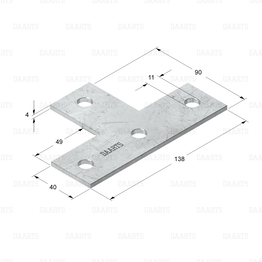 с размерами Пластина соединительная DS MQL – Т